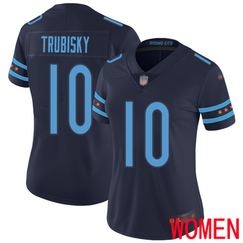 Chicago Bears Limited Navy Blue Women Mitchell Trubisky Jersey NFL Football #10 City Edition1->youth nfl jersey->Youth Jersey